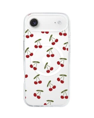 Etui do iPhone Air z MagSafe przeźroczyste, silikonowe Flexi, Mini Patterns, Wiśnie