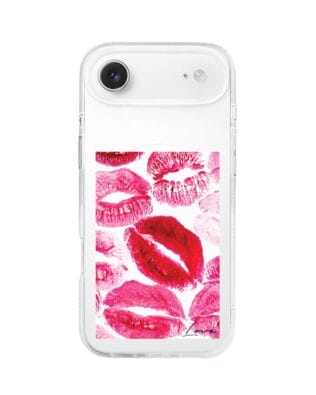 Etui do iPhone Air z MagSafe przeźroczyste, silikonowe Flexi, pocałunki z napisem „love”