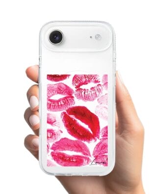 Etui do iPhone Air z MagSafe przeźroczyste, silikonowe Flexi, pocałunki z napisem „love”