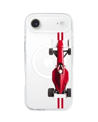 Etui do iPhone Air z MagSafe przeźroczyste, silikonowe Flexi, Szybkie Auta, czerwone F1