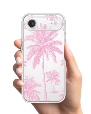 Etui do iPhone Air przeźroczyste, silikonowe Flexi, Mystic, Różowe palmy