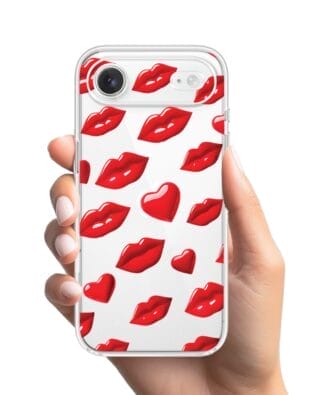 Etui do iPhone Air przeźroczyste, silikonowe Flexi, czerwone usta