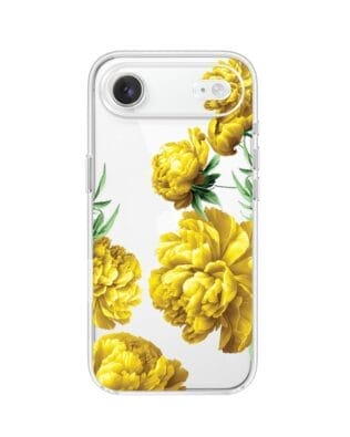 Etui do iPhone Air przeźroczyste, silikonowe Flexi, żółte piwonie