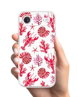 Etui do iPhone Air przeźroczyste, silikonowe Flexi, krab, muszle