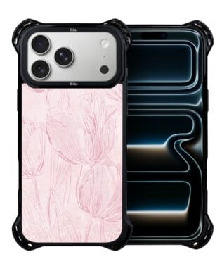 Etui do iPhone 17 Pro IBIZU DropGuard Ultra z MagSafe, Relief Garden, Tulipanowy fresk
