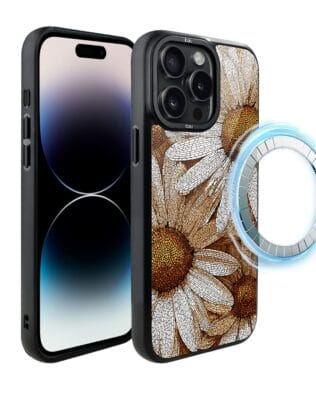 Etui do iPhone 14 Pro Max IBIZU DropGuard Matt z MagSafe, Modern Classics, Mozaika rumianków