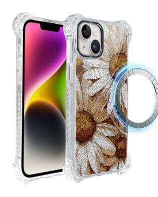 Etui do iPhone 14 IBIZU DropGuard Ultra z MagSafe, Modern Classics, Mozaika rumianków