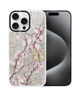 Etui do iPhone 15 Pro Max IBIZU DropGuard Matt z MagSafe, Modern Classics, Mozaika kwitnącej wiśni