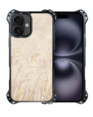 Etui do iPhone 16 Plus IBIZU DropGuard Ultra z MagSafe, Relief Garden, Kłosy z piaskowca