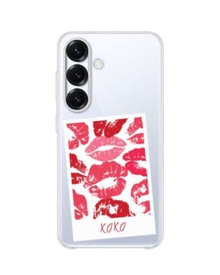 Etui do Samsung Galaxy S25 Plus z MagSafe przeźroczyste, silikonowe Flexi, pocałunki, polaroid