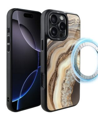 Etui do iPhone 16 Pro Max IBIZU DropGuard Matt z MagSafe, Ethereal Essence, Miodowy agat