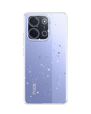 Etui do Xiaomi POCO C85 przeźroczyste, silikonowe Flexi, Szampańskie gwiazdki