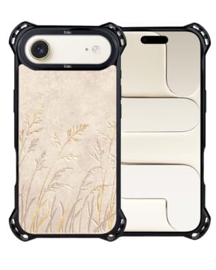 Etui do iPhone Air IBIZU DropGuard Ultra z MagSafe, Relief Garden, Kłosy z piaskowca