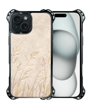 Etui do iPhone 15 Plus IBIZU DropGuard Ultra z MagSafe, Relief Garden, Kłosy z piaskowca