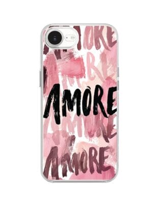 Etui do iPhone 17e z MagSafe przeźroczyste, silikonowe Flexi, Positive Vibes, Amore Amore