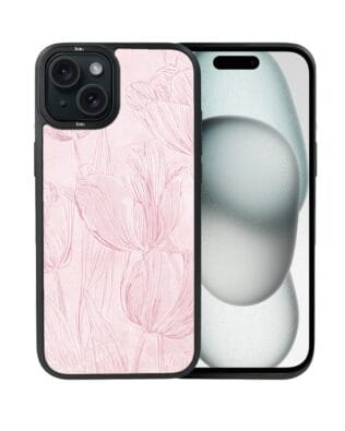 Etui do iPhone 15 Plus IBIZU DropGuard Matt z MagSafe, Relief Garden, Tulipanowy fresk