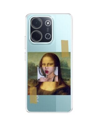Etui do Xiaomi POCO C85 przeźroczyste, silikonowe Flexi, Mona lisa z lizakiem