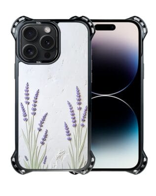 Etui do iPhone 14 Pro Max IBIZU DropGuard Ultra z MagSafe, Relief Garden, Prowansalska lawenda