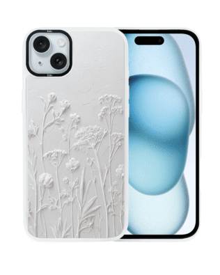 Etui do iPhone 15 Plus IBIZU DropGuard Matt z MagSafe, Relief Garden, Suszone kwiaty polne