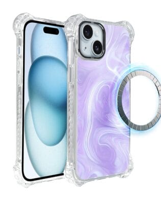 Etui do iPhone 15 Plus IBIZU DropGuard Ultra z MagSafe, Ethereal Essence, Lawendowy wir
