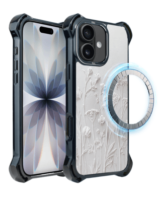 Etui do iPhone 17 IBIZU DropGuard Ultra z MagSafe, Relief Garden, Suszone kwiaty polne