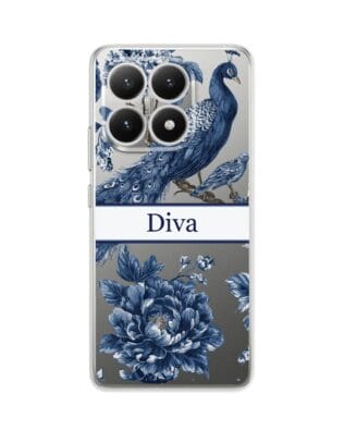 Etui do Xiaomi POCO C85 przeźroczyste, silikonowe Flexi, Mystic, Diva Peacock