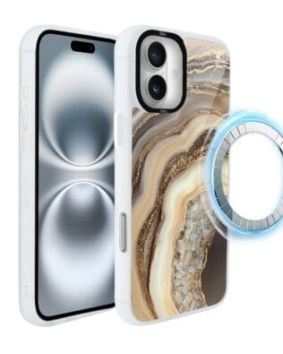 Etui do iPhone 16 Plus IBIZU DropGuard Matt z MagSafe, Ethereal Essence, Miodowy agat