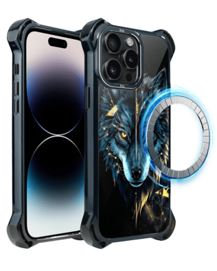 Etui do iPhone 14 Pro Max IBIZU DropGuard Ultra z MagSafe, Wilki, Wilk Mocy