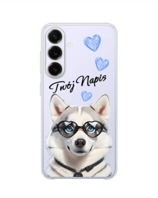 Etui do Samsung Galaxy S25 FE przeźroczyste, silikonowe Flexi, Puppy Love, pies rasy Husky