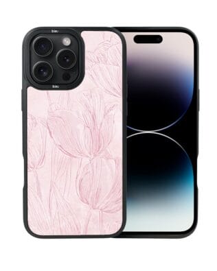 Etui do iPhone 14 Pro Max IBIZU DropGuard Matt z MagSafe, Relief Garden, Tulipanowy fresk