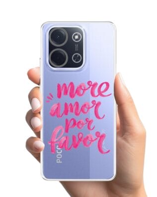 Etui do Xiaomi POCO C85 przeźroczyste, silikonowe Flexi, Positive Vibes, More amore per favore