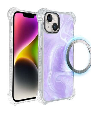 Etui do iPhone 14 IBIZU DropGuard Ultra z MagSafe, Ethereal Essence, Lawendowy wir