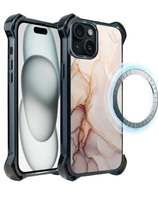 Etui do iPhone 15 Plus IBIZU DropGuard Ultra z MagSafe, Ethereal Essence, Różany alabaster