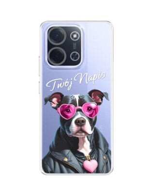 Etui do Xiaomi POCO C85 przeźroczyste, silikonowe Flexi, Puppy Love, pies rasy Amstaff