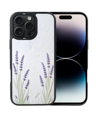 Etui do iPhone 14 Pro IBIZU DropGuard Matt z MagSafe, Relief Garden, Prowansalska lawenda