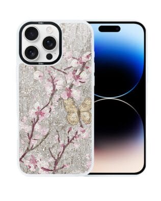 Etui do iPhone 14 Pro IBIZU DropGuard Matt z MagSafe, Modern Classics, Mozaika kwitnącej wiśni