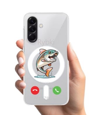 Etui do Samsung Galaxy A57 z MagSafe przeźroczyste, silikonowe Flexi, rybki dzwonią