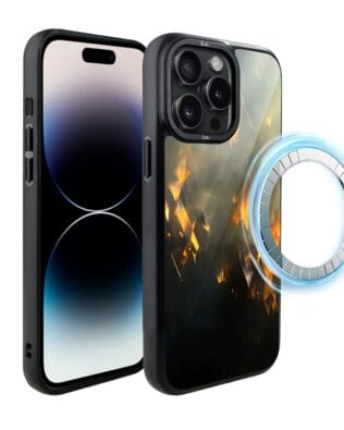 Etui do iPhone 14 Pro Max IBIZU DropGuard Matt z MagSafe, Twilight Dreams, Golden Sparks