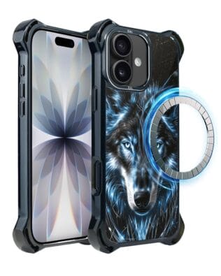 Etui do iPhone 17 IBIZU DropGuard Ultra z MagSafe, Wilki, Lodowy Wilk