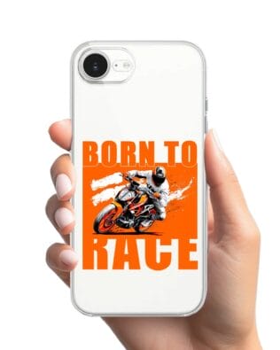 Etui do iPhone 17e przeźroczyste, silikonowe Flexi, Bikers, Ścigacz