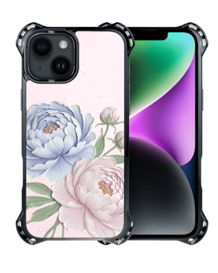 Etui do iPhone 14 Plus IBIZU DropGuard Ultra z MagSafe, Relief Garden, Piwoniowy róż