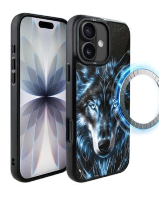 Etui do iPhone 17 IBIZU DropGuard Matt z MagSafe, Wilki, Lodowy Wilk