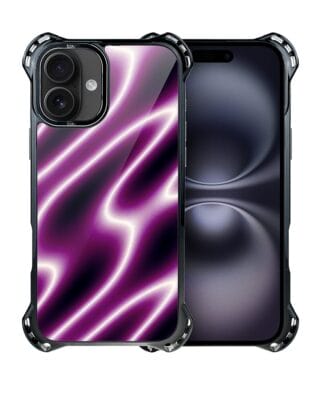 Etui do iPhone 16 Plus IBIZU DropGuard Ultra z MagSafe, Twilight Dreams, Neonowa fala