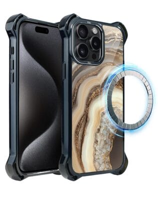 Etui do iPhone 15 Pro IBIZU DropGuard Ultra z MagSafe, Ethereal Essence, Miodowy agat