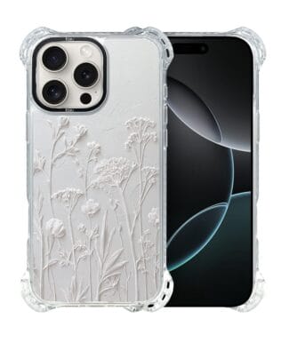 Etui do iPhone 16 Pro IBIZU DropGuard Ultra z MagSafe, Relief Garden, Suszone kwiaty polne