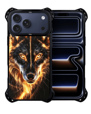 Etui do iPhone 17 Pro Max IBIZU DropGuard Ultra z MagSafe, Wilki, Ognisty Wilk