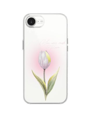 Etui do iPhone 17e przeźroczyste, silikonowe Flexi, kwiaty, tulipan