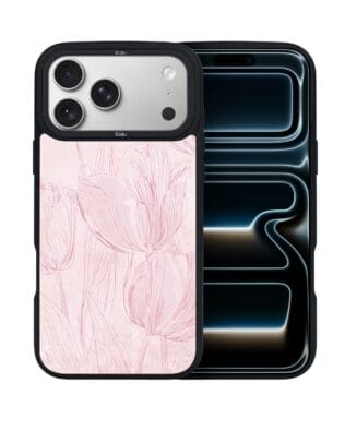 Etui do iPhone 17 Pro IBIZU DropGuard Matt z MagSafe, Relief Garden, Tulipanowy fresk