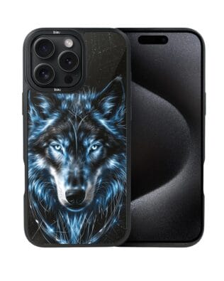 Etui do iPhone 15 Pro IBIZU DropGuard Matt z MagSafe, Wilki, Lodowy Wilk