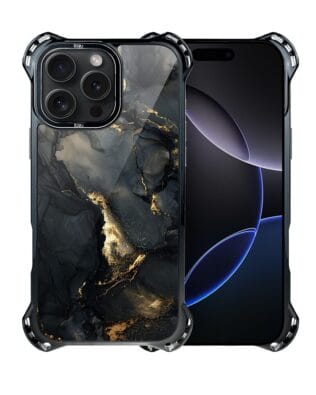 Etui do iPhone 16 Pro Max IBIZU DropGuard Ultra z MagSafe, Ethereal Essence, Czarny diament ze złotem